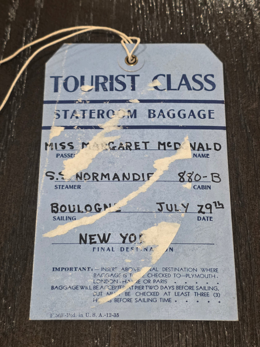 French Line S.S. Normandie Luggage Tag