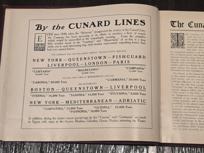 Cunard Line American Souvenir Book
