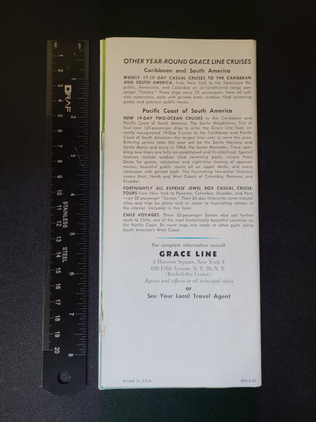Grace Line "Santa Rosa & Santa Paula" Timetable (1963)