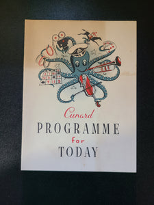 Cunard R.M.S. Queen Mary First Class Programme of Events (1956)