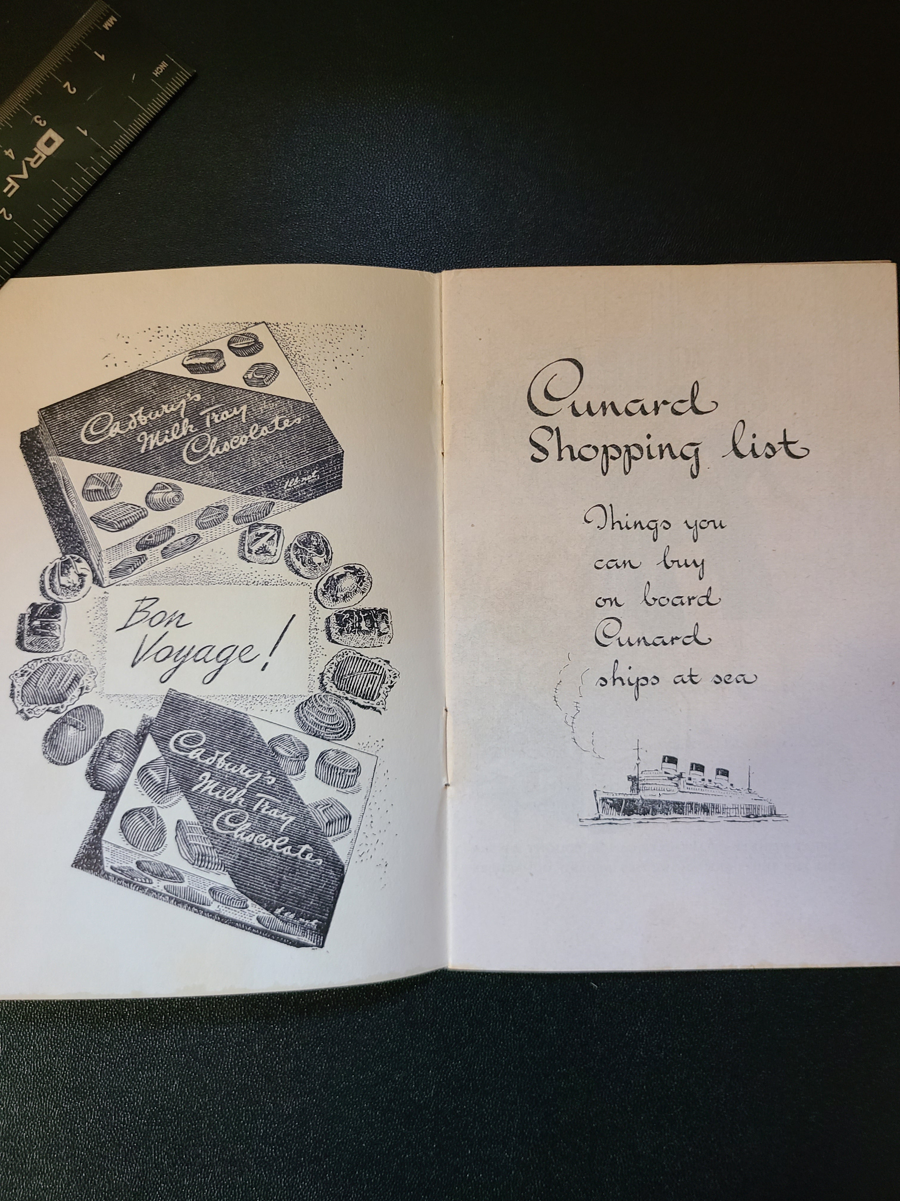 Cunard Onboard Shopping Lists (1950s)