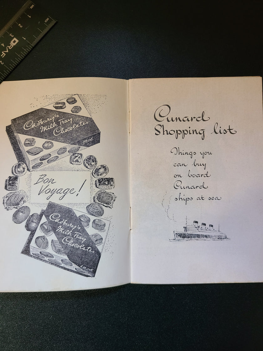 Cunard Onboard Shopping Lists (1950s)
