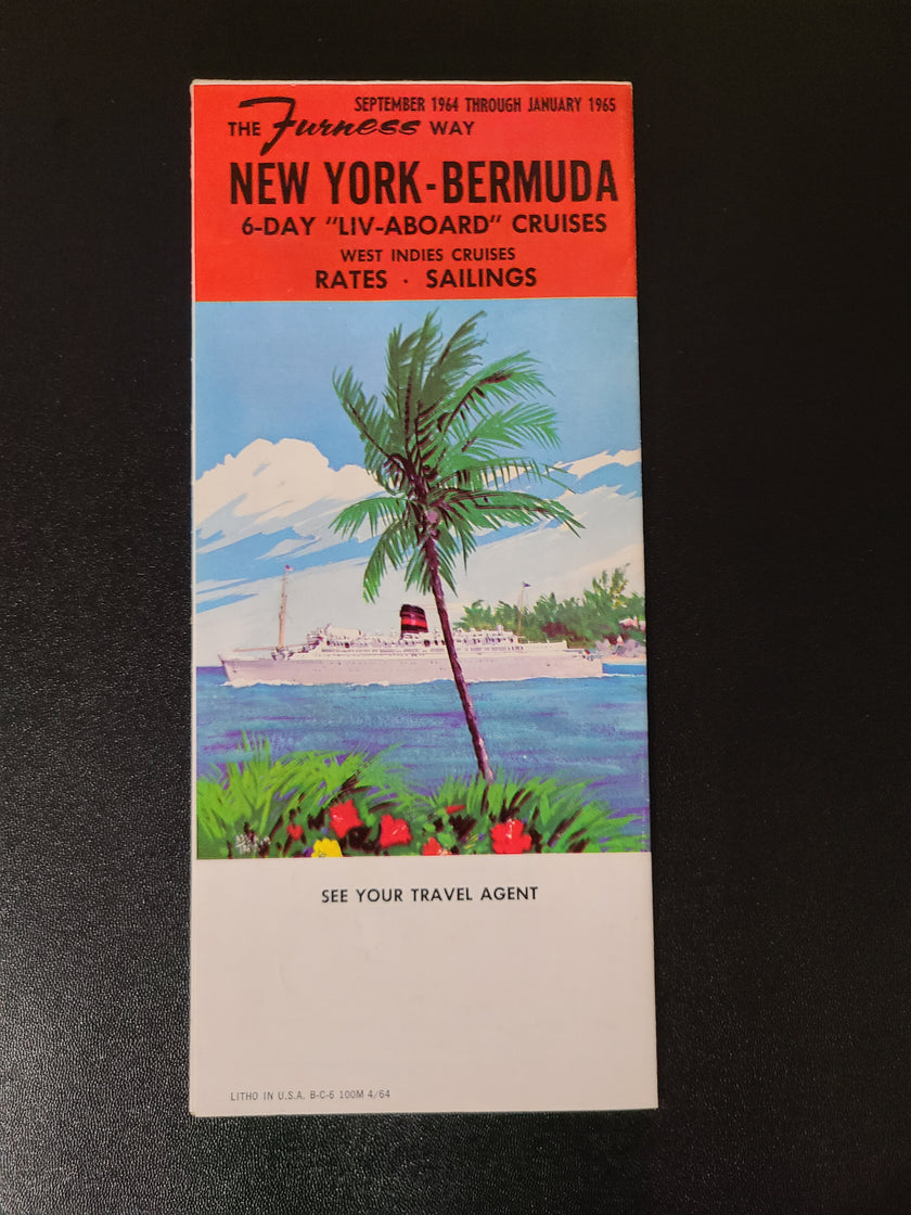 Furness Bermuda Line Queen of Bermuda & Queen Monarch Timetable (1964-65)