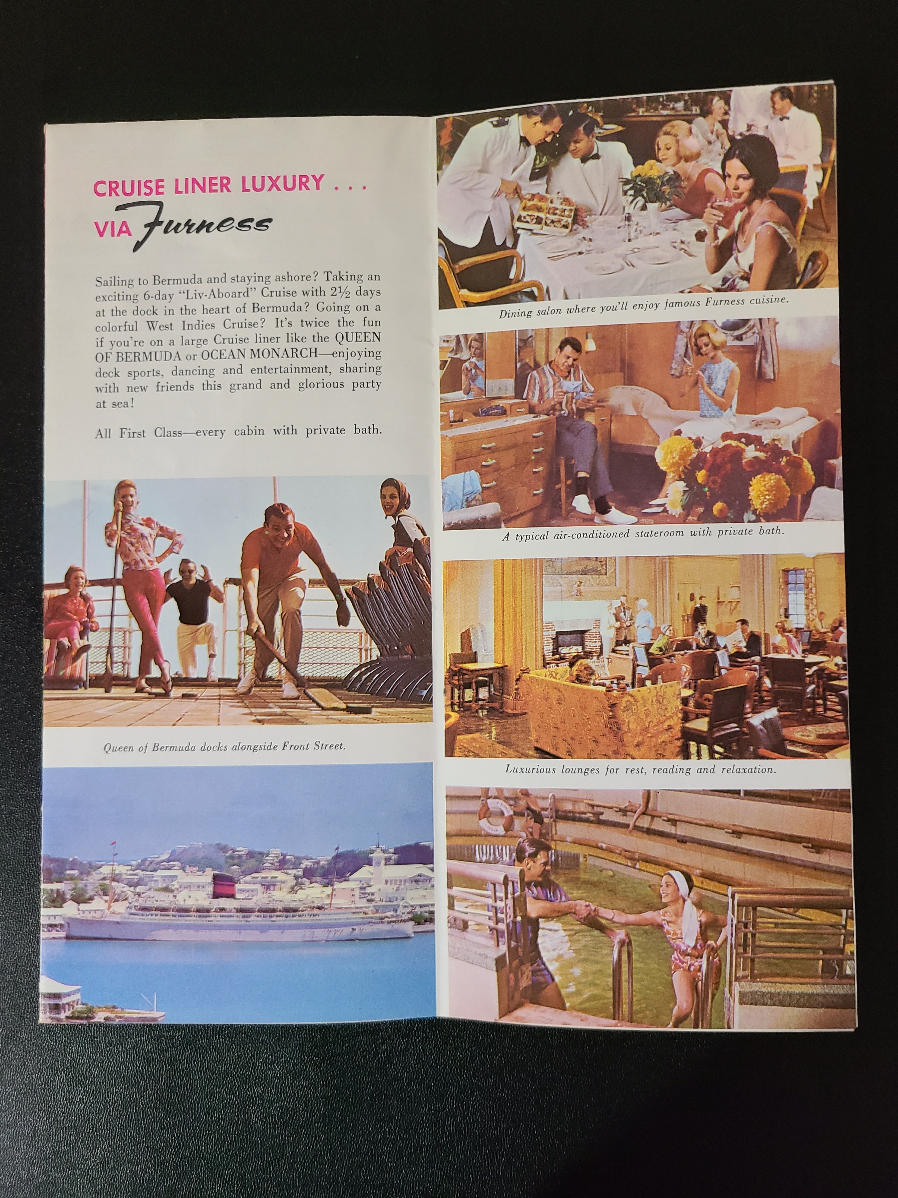 Furness Bermuda Line Queen of Bermuda & Queen Monarch Timetable (1964-65)