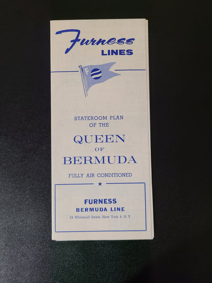 Furness Lines Queen of Bermuda Stateroom Plan (1965)