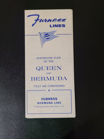 Furness Lines Queen of Bermuda Stateroom Plan (1965)