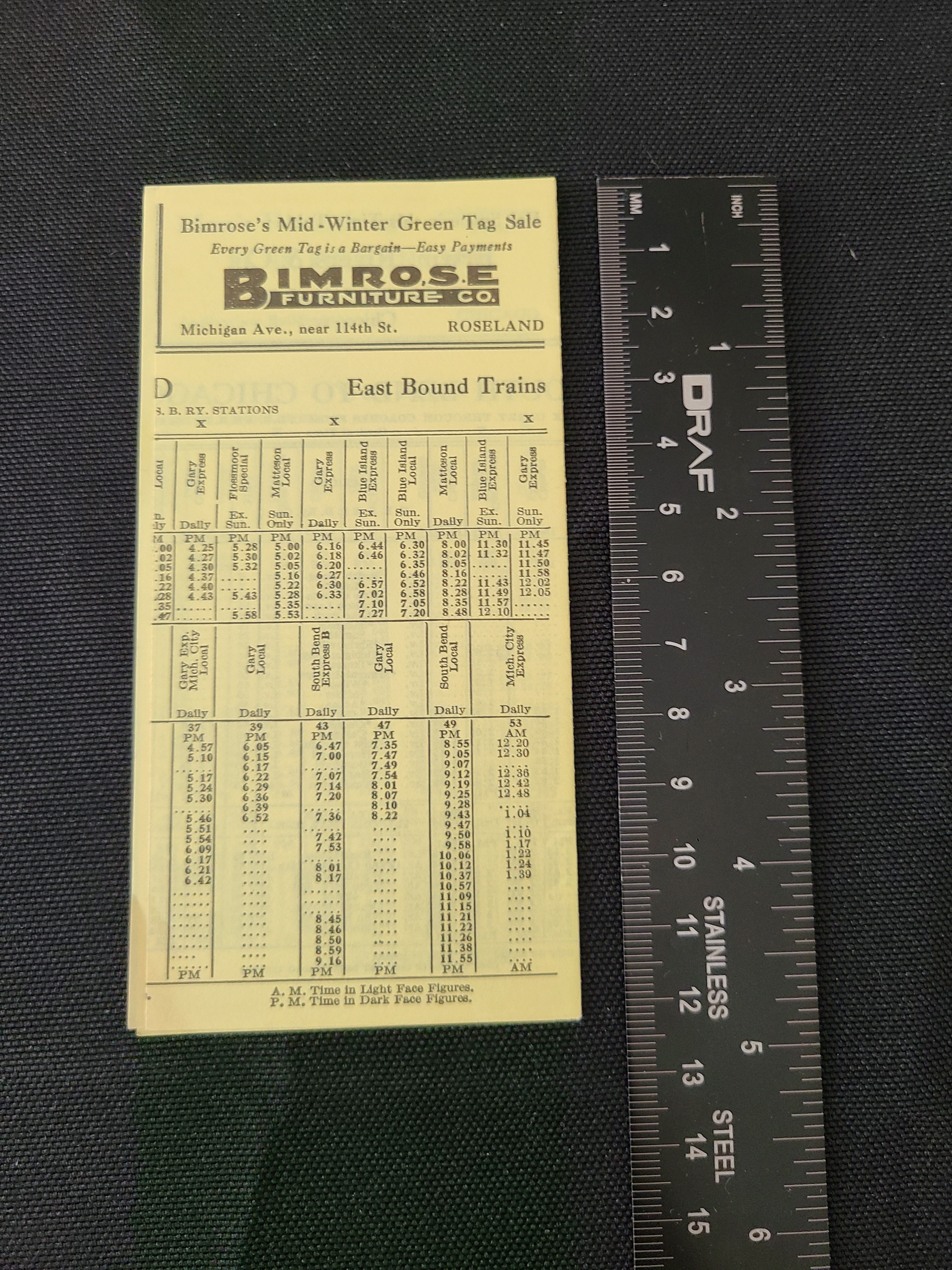 Chicago & Milwaukee Railroad South Shore Lines Timetable (1922)
