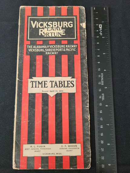 Alabama and Vicksburg, Shreveport & Pacific Railway Timetable