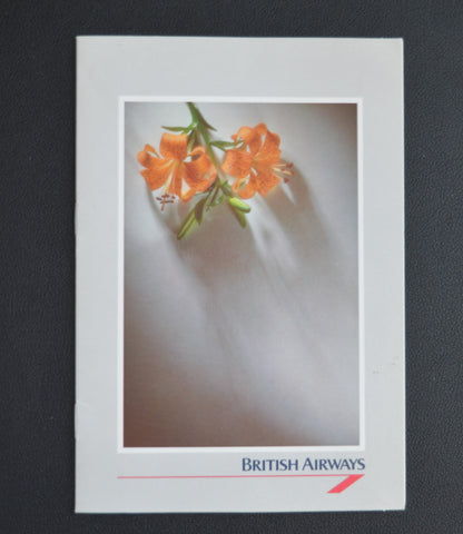 British Airways Menu (London to Zimbabwe) (1980s)
