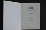 British Airways Menu (London to Zimbabwe) (1980s)