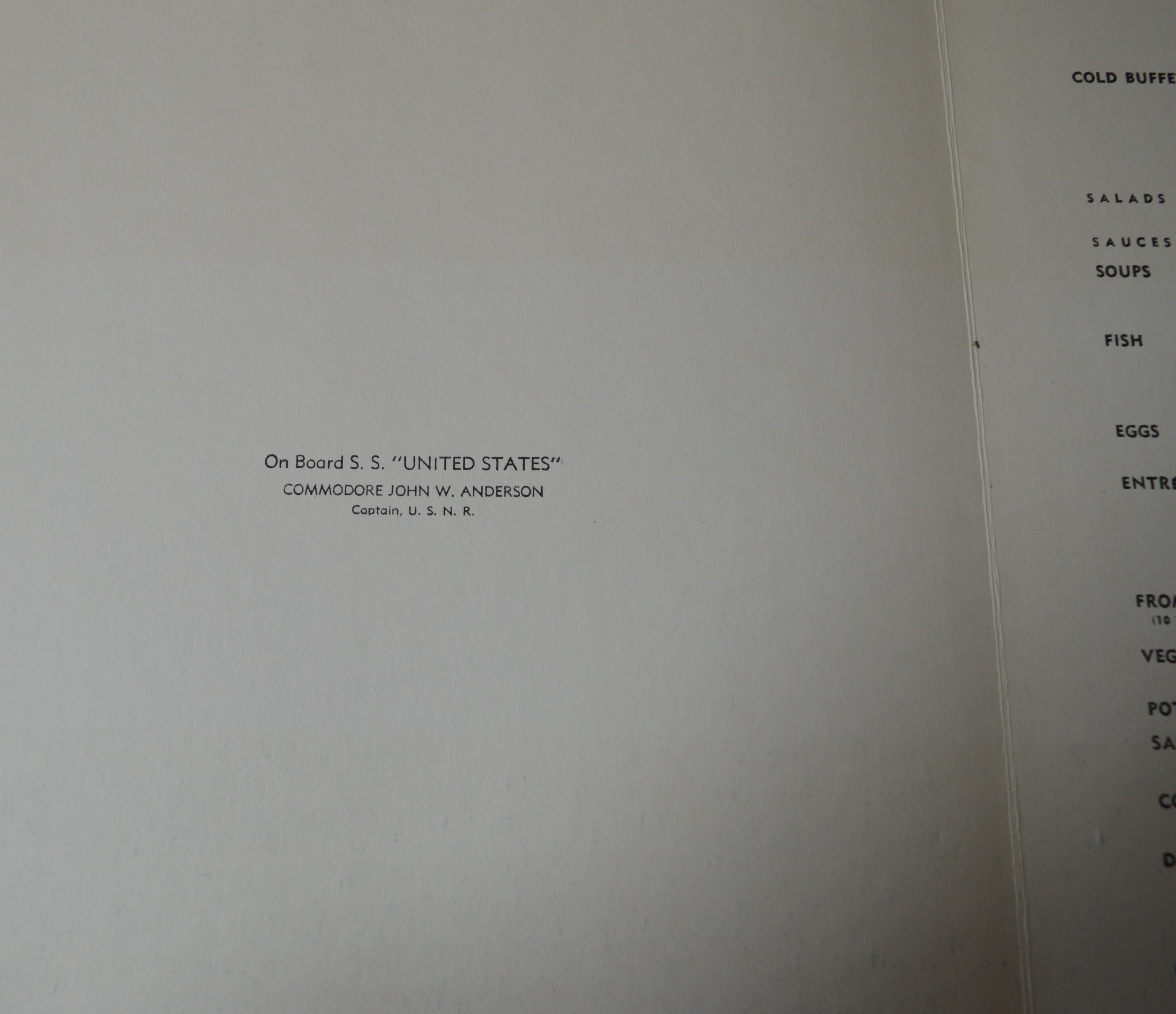 S.S. United States Lunch Menu (Fri 8 May 1959)