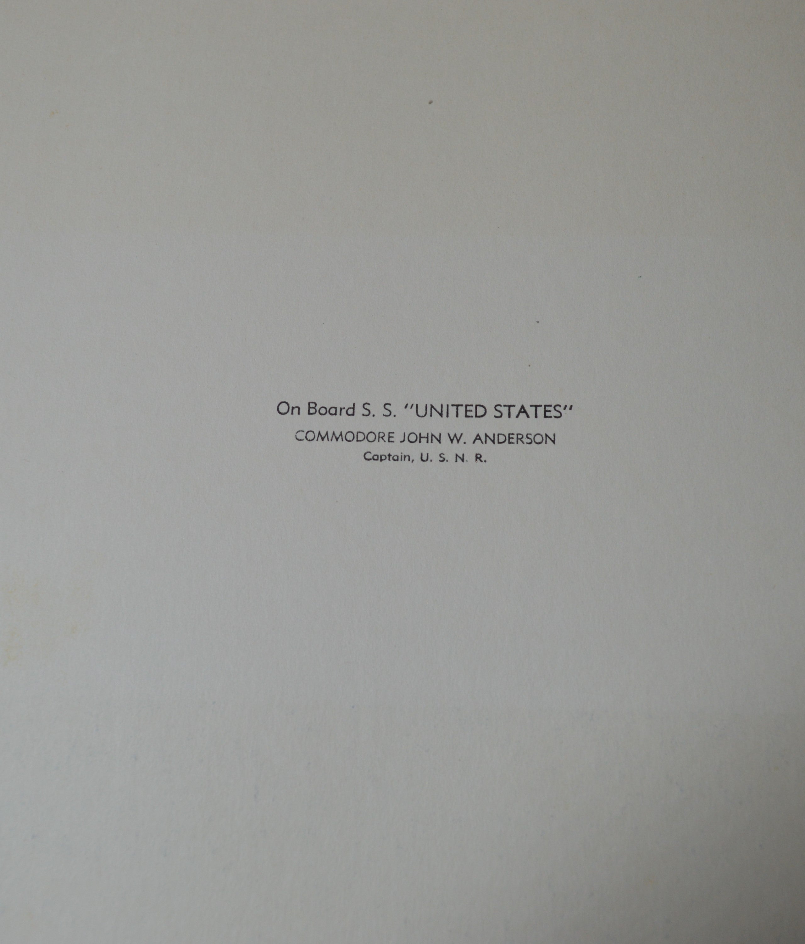 S.S. United States Lunch Menu (Sat 9 May 1959)