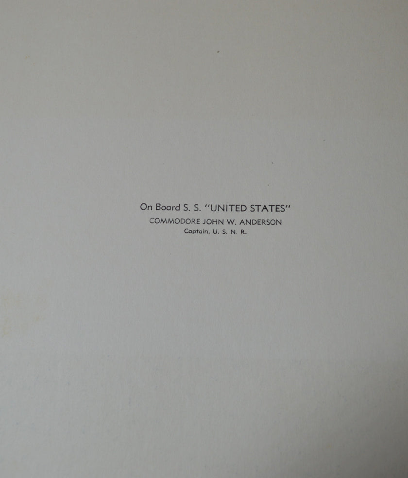 S.S. United States Lunch Menu (Sat 9 May 1959)