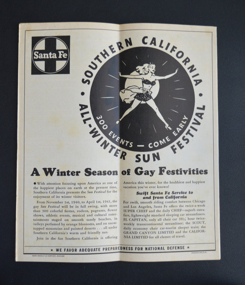 Santa Fe Railroad Local Timetable (27 Oct, 1940)