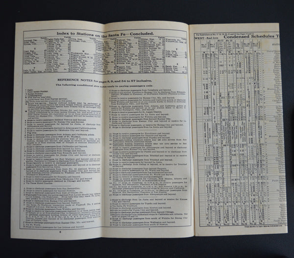 Santa Fe Railroad Local Timetable (27 Oct, 1940)