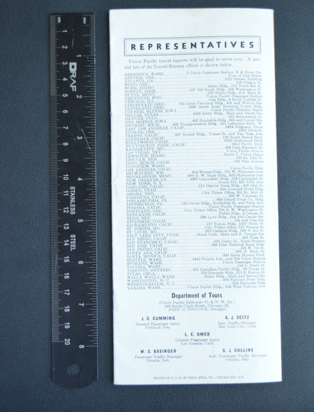 Union Pacific Railroad "Southern California" Brochure (Oct, 1937)