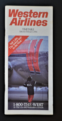 Western Airlines System Timetable (01 February 1986)