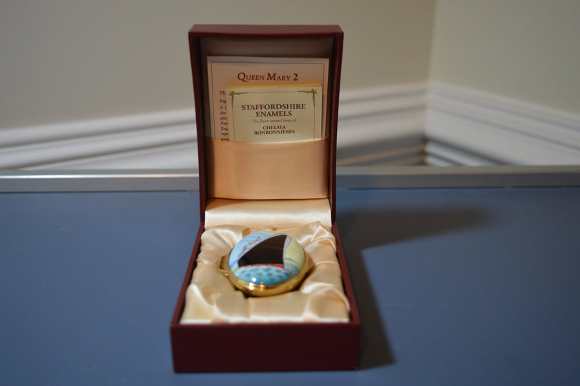 Cunard R.M.S. Queen Mary 2 Enamel Pill Box (2004)