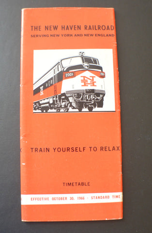 New Haven Railroad "Train Yourself to Relax" Timetable (30 Oct 1966)