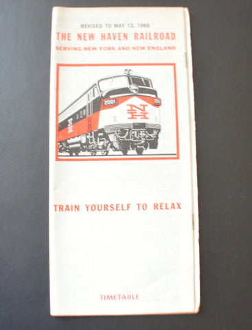 New Haven Railroad "Train Yourself to Relax" Timetable (12 May 1968)